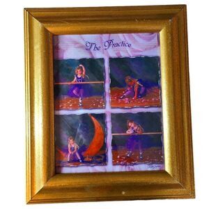 Ballet Print‎ "The Practice" Gold Frame 8x10 Photo